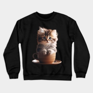 Whiskers & Espresso: A Meow-tastic Café Experience Crewneck Sweatshirt